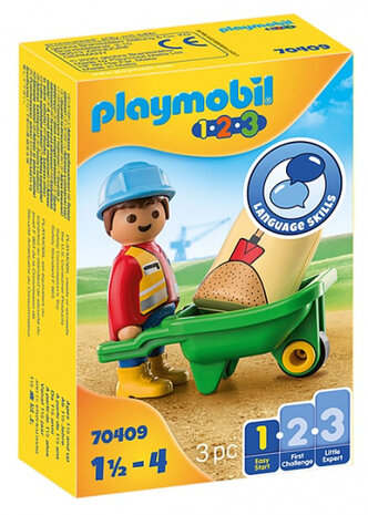 1,2,3 - Bouwvakker met kruiwagen (70409)