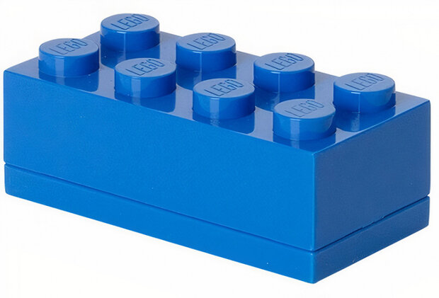 mini-opbergsteen 8 noppen 4,6 x 9,2 cm polypropeen blauw