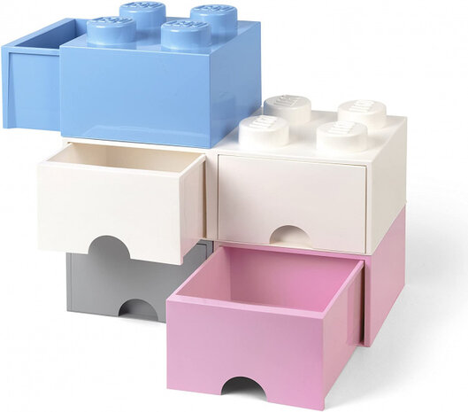 opbergsteen met lade 4 noppen 25 x 17 cm polypropeen zwart