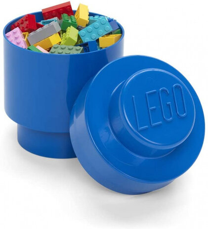 opbergsteen rond 1 nop 12,3 x 18 cm polypropeen blauw