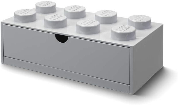 bureaulade 8 noppen 15,8 x 31,6 cm polypropeen lichtgrijs