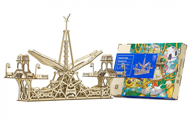 modelbouwset voetgangersbrug 43 x 34 cm hout 104-delig