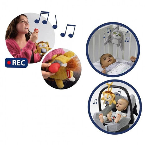 muziekknuffel Leo leeuw junior 20 cm pluche bruin