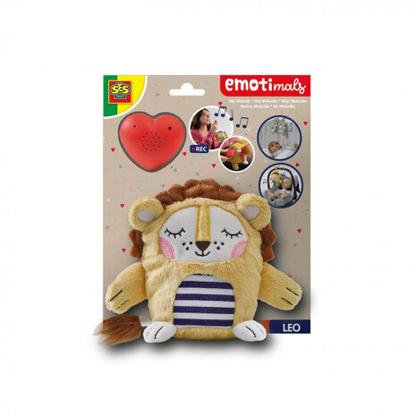 muziekknuffel Leo leeuw junior 20 cm pluche bruin