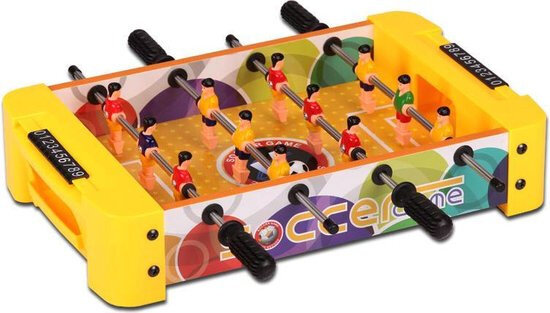 tafelvoetbalspel 35 cm hout geel/groen