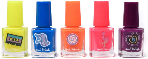 nagellakset Neon meisjes 5-delig