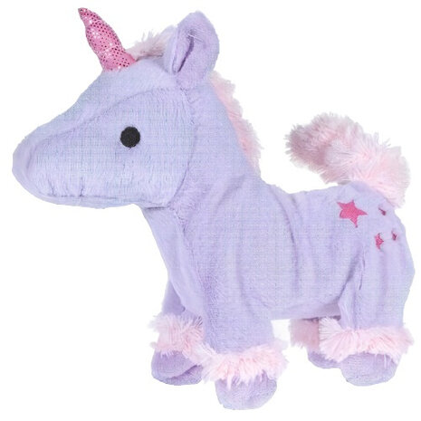 loopeenhoorn junior 30 cm katoen paars/roze 2-delig