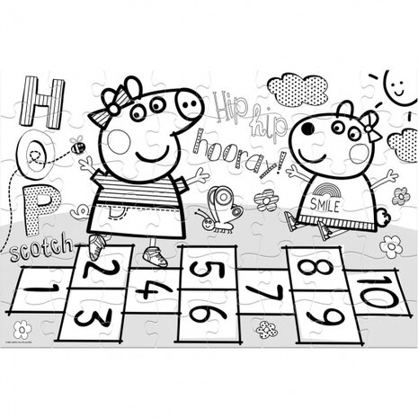 vloerpuzzel 2-in-1 Peppa Pig junior 90 cm 48-delig
