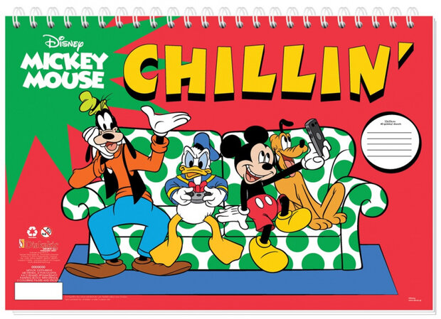 sticker- en tekenboek Mickey Mouse Chillin&#039; 33 cm papier