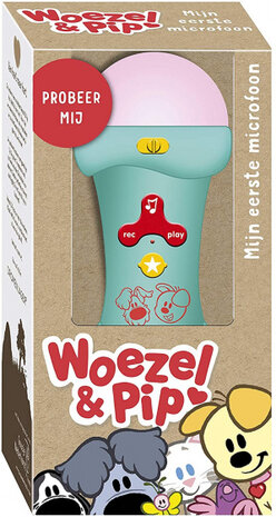 microfoon Woezel &amp; Pip 24 cm blauw/roze
