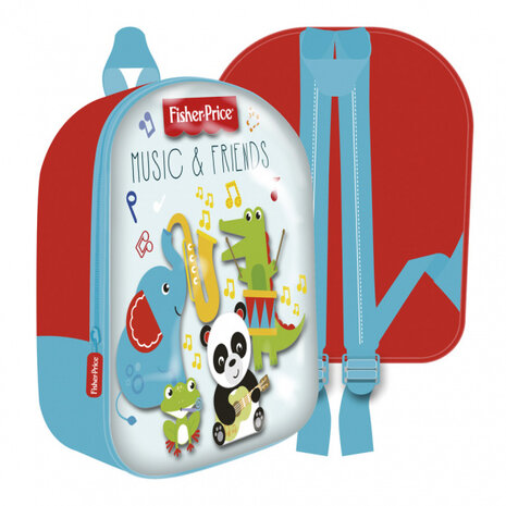 rugzak junior 31 x 26 cm polyester lichtblauw/rood