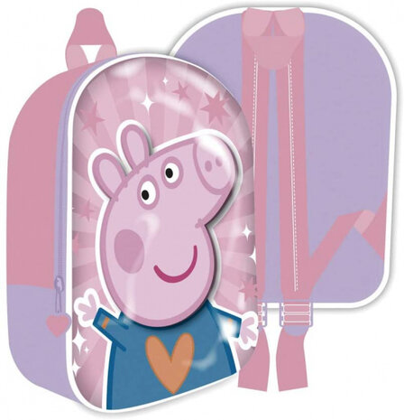 rugzak Peppa Pig meisjes 26 x 31 cm polyester roze