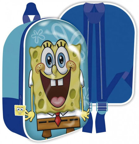 rugzak Spongebob junior 26 x 31 cm polyester blauw