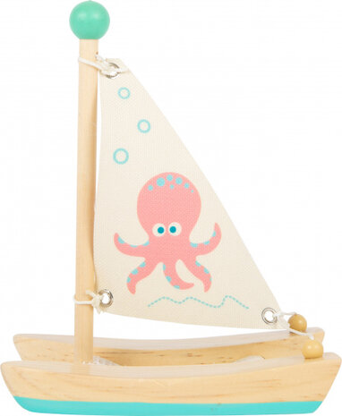 catamaran octopus junior 19 cm hout/textiel naturel