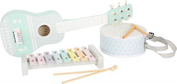 muziekset junior hout/staal/textiel 5-delig