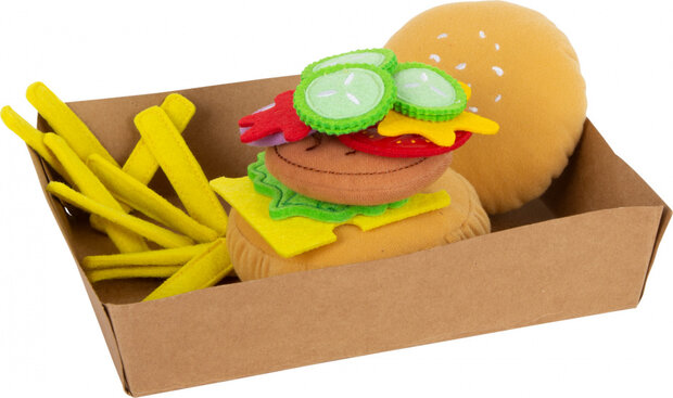 hamburgerset met friet junior 10 cm vilt 10-delig