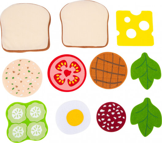 sandwich junior 11 x 10 cm vilt 9-delig