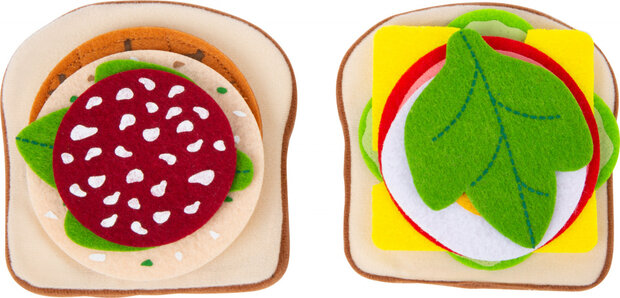 sandwich junior 11 x 10 cm vilt 9-delig