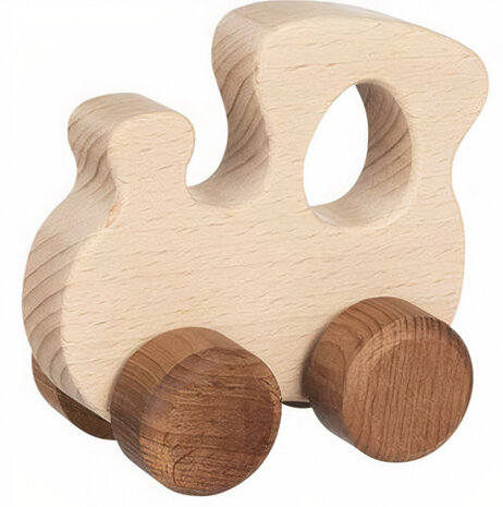 locomotief junior 9 x 5,5 x 8,5 cm hout naturel