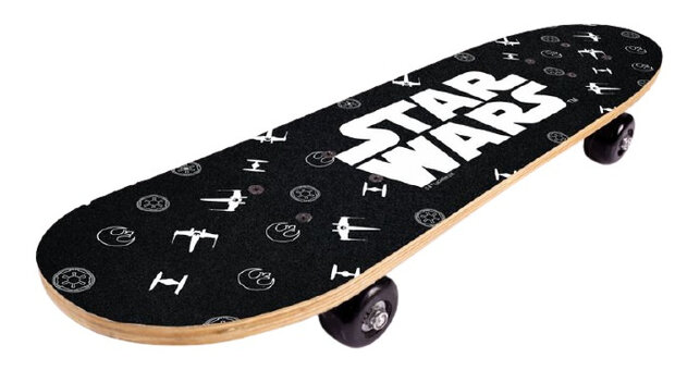 skateboard 61 x 15 x 10 cm hout zwart/wit