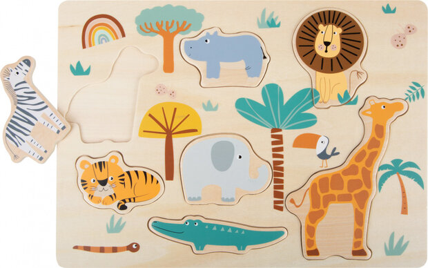 vormenpuzzel Safari 21,5 x 30 cm hout 7-delig