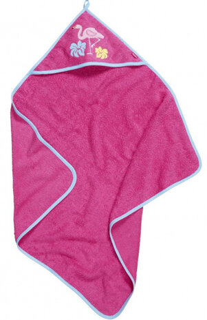 badponcho flamingo junior 100 cm katoen roze maat L