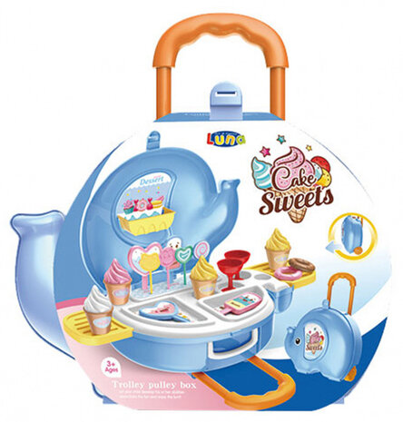 nagerechten trolley junior blauw/oranje 27-delig