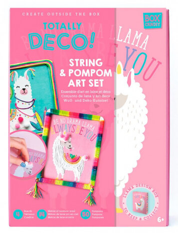 knutselset Lama junior 23 cm wol roze 60-delig