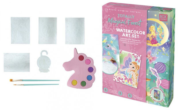 knutselset Aquarel junior 23 x 17 cm karton roze 14-delig