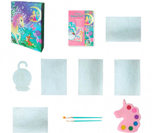knutselset Aquarel junior 23 x 17 cm karton roze 14-delig