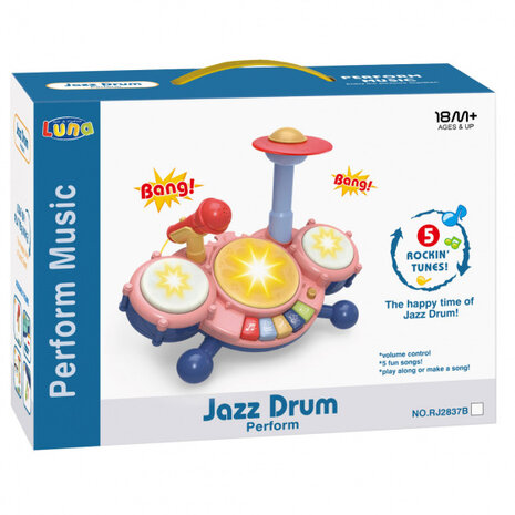 kinderdrumstel elektrisch blauw