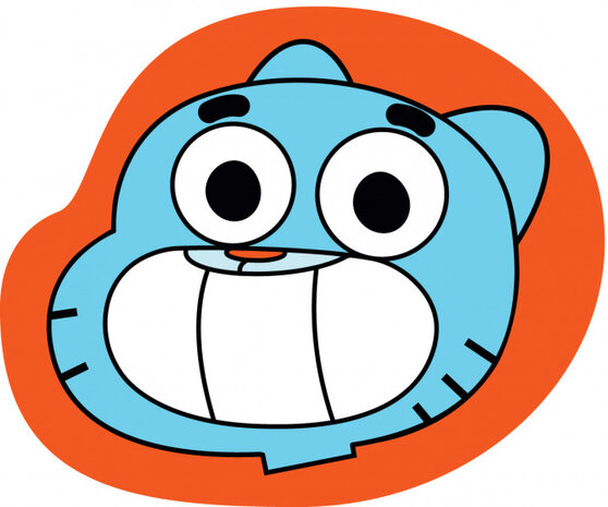 kussen Gumball 40 x 40 cm polyester oranje/blauw