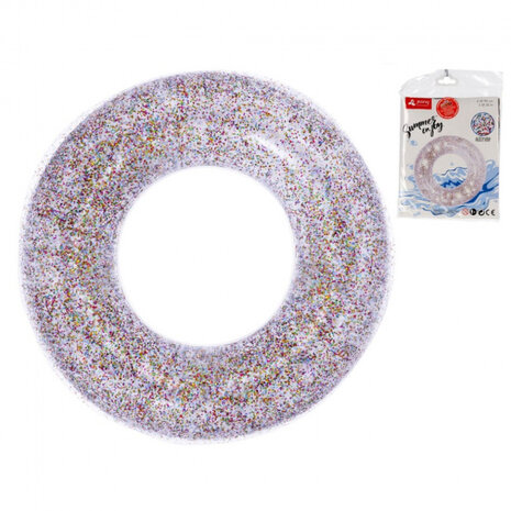 zwemband Summer and Joy opblaasbaar 90 x 8 cm glitter