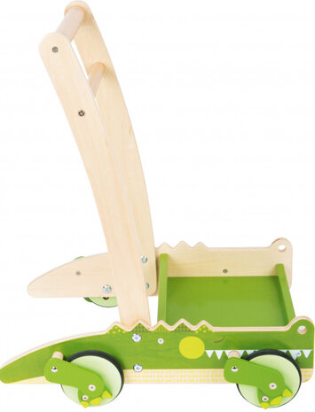 loopwagen krokodil junior 50 cm hout groen/naturel