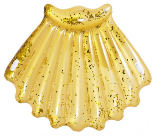 luchtbed schelp glitter 172 x 165 cm goud