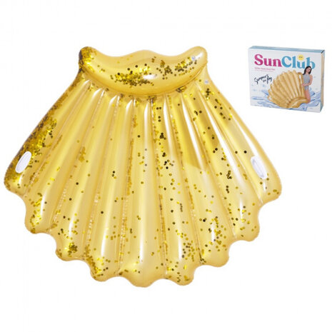luchtbed schelp glitter 172 x 165 cm goud