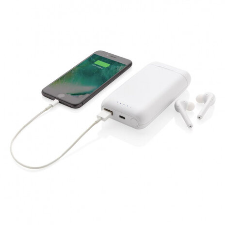 oordopjes in-ear 2-in-1 draadloos 12,6 cm ABS wit
