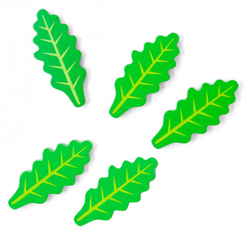 rucola salade blaadjes 3 cm hout groen 5 stuks
