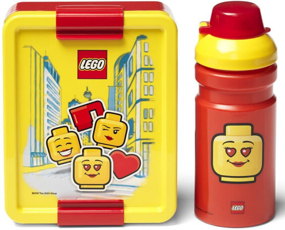 lunchset Iconic junior 17 x 13,5 cm pp rood/geel 2-delig