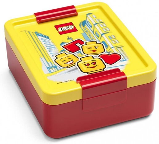 lunchset Iconic junior 17 x 13,5 cm pp rood/geel 2-delig
