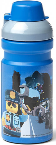 lunchset City jongens 17 x 13,5 cm pp blauw/grijs 2-delig