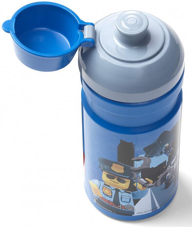lunchset City jongens 17 x 13,5 cm pp blauw/grijs 2-delig