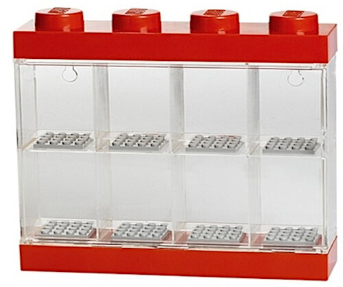vitrine 8 mini-figuren 19,1 x 18,4 cm polypropyleen rood
