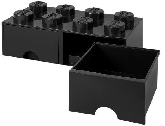 opbergsteen met lades 8 noppen 50 x 18 cm PP zwart
