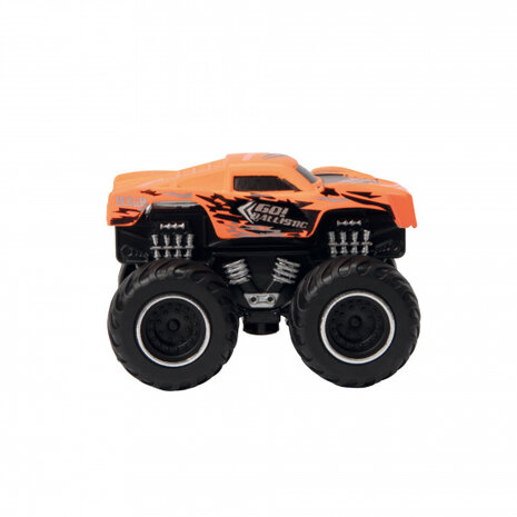 monstertruck Metal junior 6 cm staal oranje 2-delig