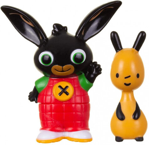 speelfiguren Bing &amp; Flop 9 cm zwart/oranje 2-delig