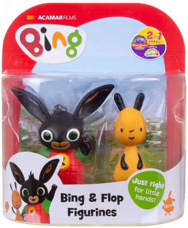 speelfiguren Bing &amp; Flop 9 cm zwart/oranje 2-delig