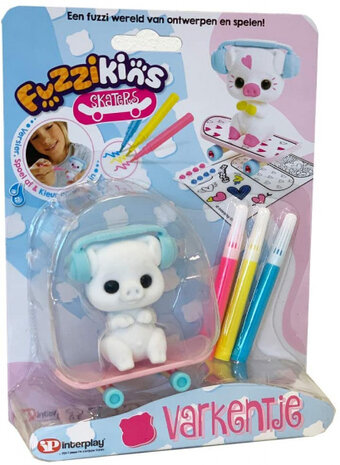 knutselset Fuzzi skaters varkentje 20 cm 8-delig