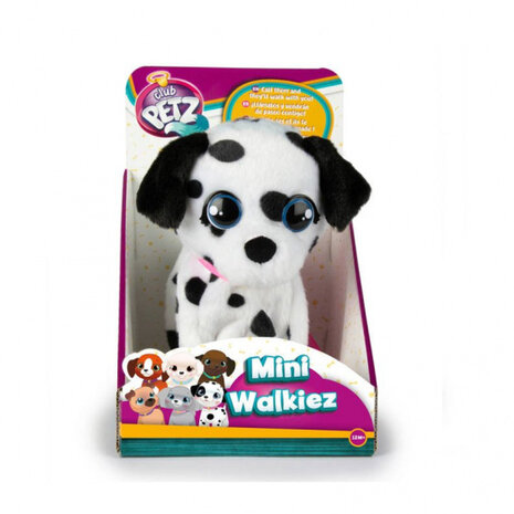 interactieve knuffel Walkiez junior 16 cm pluche zwart/wit