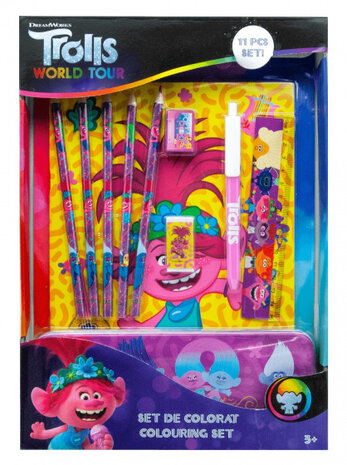 kleurset Trolls: World Tour junior papier 22-delig